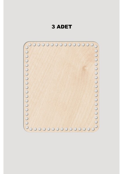 Ahşap Dikdörtgen Oval Köşeli Sepet Tepsi Tabanı 25X40 cm 3 Adet Akça 3mm