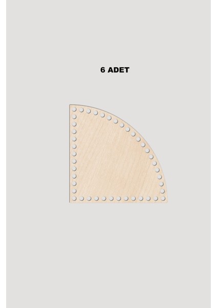 Ahşap Çeyrek Daire Sepet Tepsi Tabanı 17X17 cm 6 Adet Akça 3mm