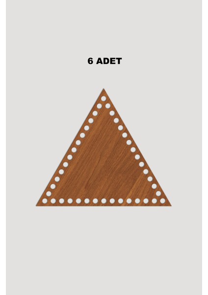 Ahşap Üçgen Sepet Tepsi Tabanı 20X20 cm 6 Adet Ceviz 3mm