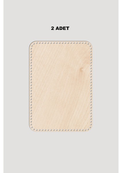 Ahşap Dikdörtgen Oval Köşeli Sepet Tepsi Tabanı 26X39 cm 2 Adet Akça 3mm
