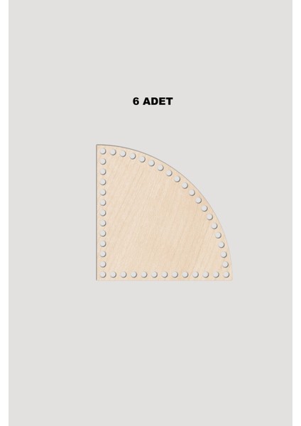 Ahşap Çeyrek Daire Sepet Tepsi Tabanı 12X12 cm 6 Adet Akça 3mm