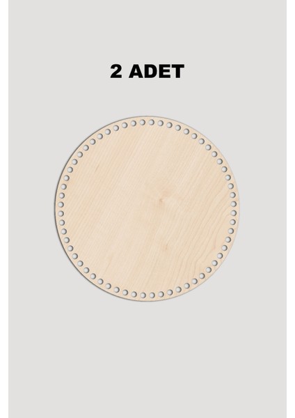 Ahşap Yuvarlak Sepet Tepsi Tabanı 40 cm 2 Adet Akça 3mm