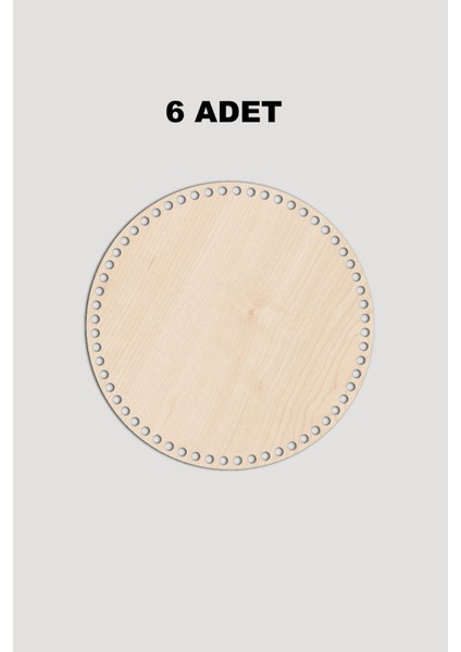 Ahşap Yuvarlak Sepet Tepsi Tabanı 15 cm 6 Adet Akça 3mm