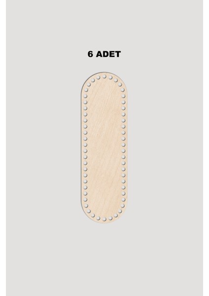Ahşap Dikdörtgen Oval Köşeli Sepet Tepsi Tabanı 10X22 cm 6 Adet Akça 3mm