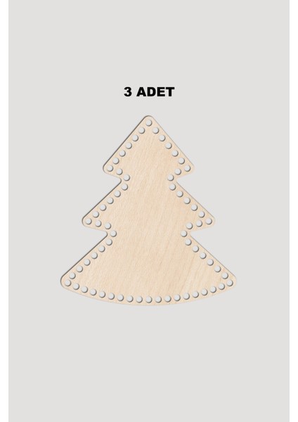 Ahşap Yılbaşı Çam Ağacı Sepet Tepsi Tabanı 23X25 cm 3 Adet Akça 3mm