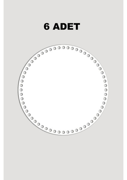 Ahşap Yuvarlak Sepet Tepsi Tabanı 16 cm 6 Adet Beyaz 3mm
