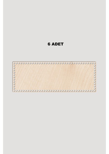 Ahşap Dikdörtgen Sepet Tepsi Tabanı 20X15 cm 6 Adet Akça 3mm
