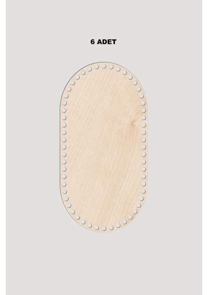 Ahşap Dikdörtgen Oval Köşeli Sepet Tepsi Tabanı 9X27 cm 6 Adet Akça 3mm