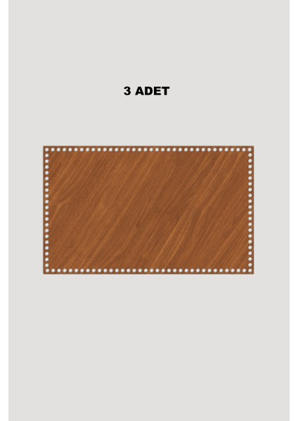 Ahşap Dikdörtgen Sepet Tepsi Tabanı 25X40 cm 3 Adet Ceviz 3mm