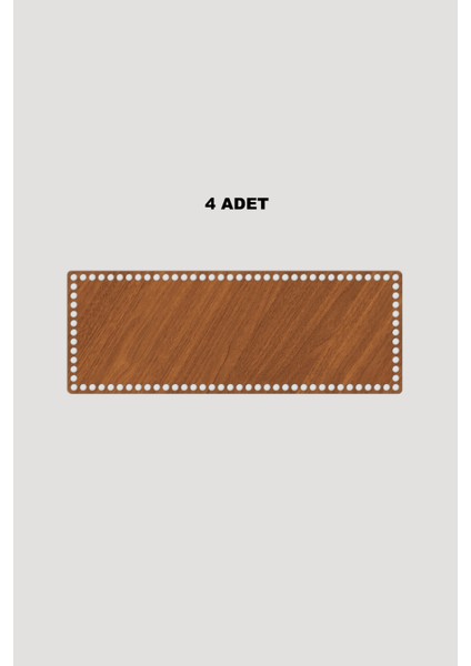Ahşap Dikdörtgen Sepet Tepsi Tabanı 17X25 cm 4 Adet Ceviz 3mm