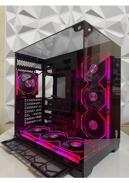 Carısma 7x Argb Kumandalı Fan Topglass USB 3.0 Gaming Bilgisayar kasası siyah fiyatları