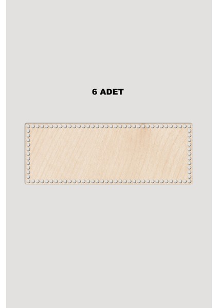 Ahşap Dikdörtgen Sepet Tepsi Tabanı 12X20 cm 6 Adet Akça 3mm