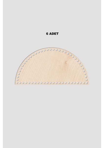 Ahşap Yarım Daire Sepet Tepsi Tabanı 15X30 cm 6 Adet Akça 3mm