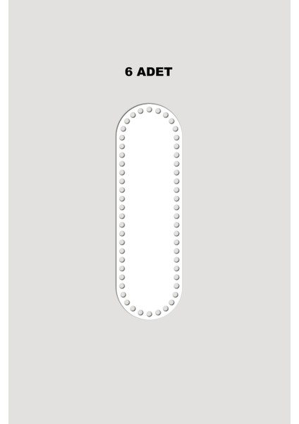 Ahşap Dikdörtgen Oval Köşeli Sepet Tepsi Tabanı 7X23 cm 6 Adet Beyaz 3mm
