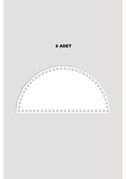 Ahşap Yarım Daire Sepet Tepsi Tabanı 15X30 cm 6 Adet Beyaz 3mm