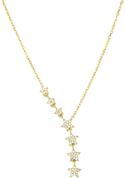 925 Ayar Gümüş Yıldızlı Kadın Gümüş Kolye