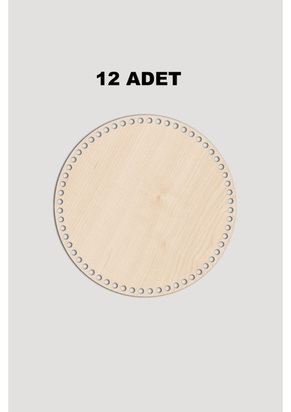 Ahşap Yuvarlak Sepet Tepsi Tabanı 9 cm 12 Adet Akça 3mm