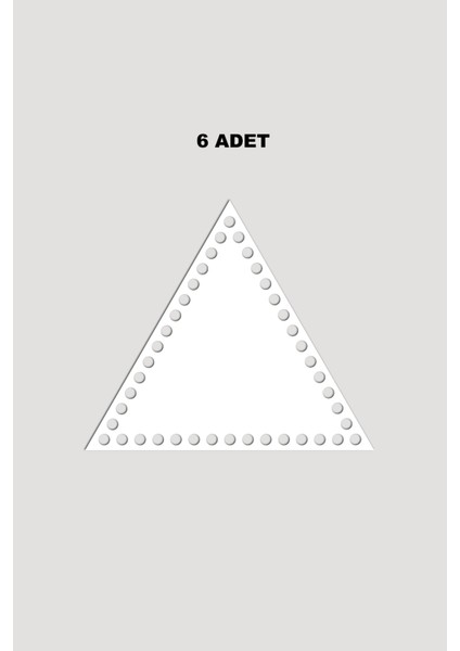 Ahşap Üçgen Sepet Tepsi Tabanı 12X12 cm 6 Adet Beyaz 3mm