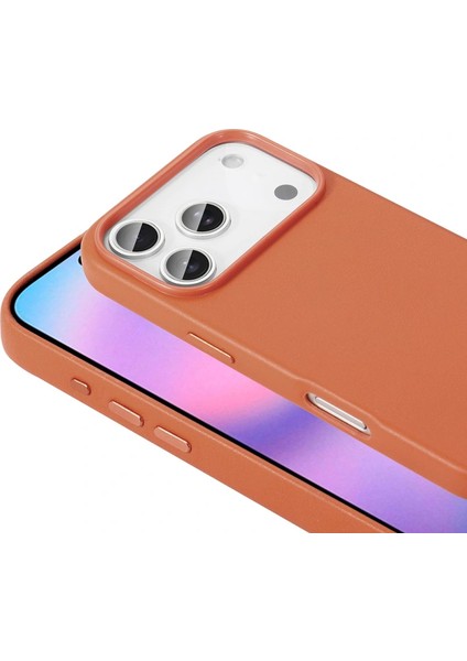 Apple iPhone 17 Pro Kılıf M-Safe Şarj Özellikli Pu Deri Görünümlü Redclick Kupra Kapak modelleri