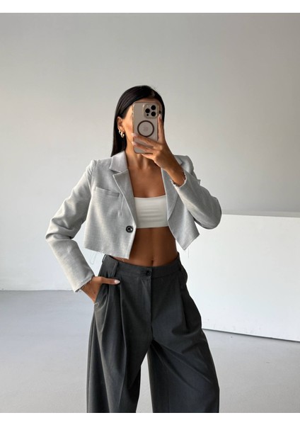 Polyviscon Kısa Blazer Ceket