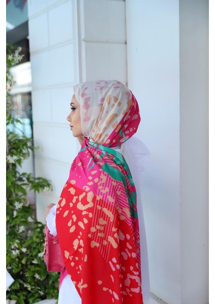 Degrede Desenli Şal Fuşya