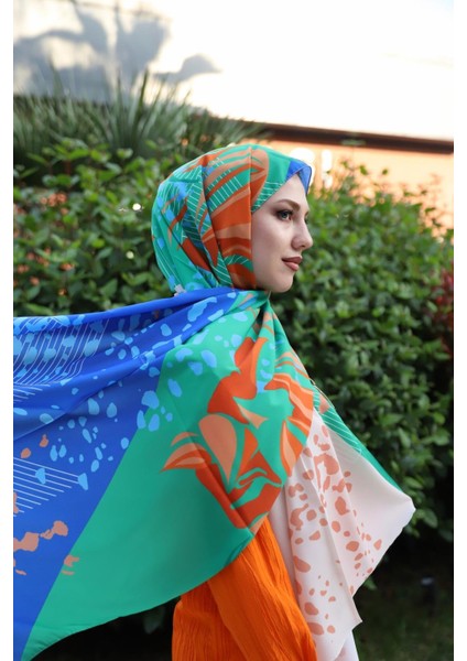 Degrede Desenli Şal Saks