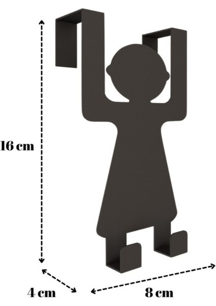 Metal Amerikan Kapı Arkası Askılık Kadın ve Erkek Figürlü 2'li Set Organizer 20X12X6 cm modelleri