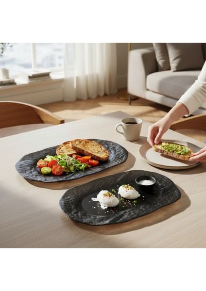 Ruw Glam 34CM Porselen Dikdörtgen Gondol Kayık Tabak Sushi Tabağı 2 Adet