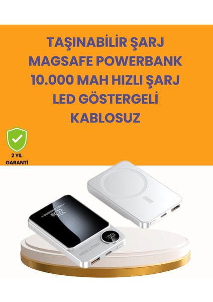 20W Pd ve 15W Manyetik Kablosuz Şarj Destekli Taşınabilir Powerbank