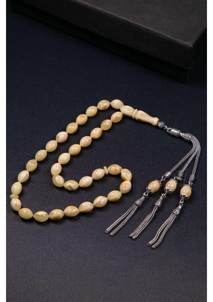 Gümüş Püsküllü Arpa Model Kaya Damla Kehribar Tesbih fiyatları