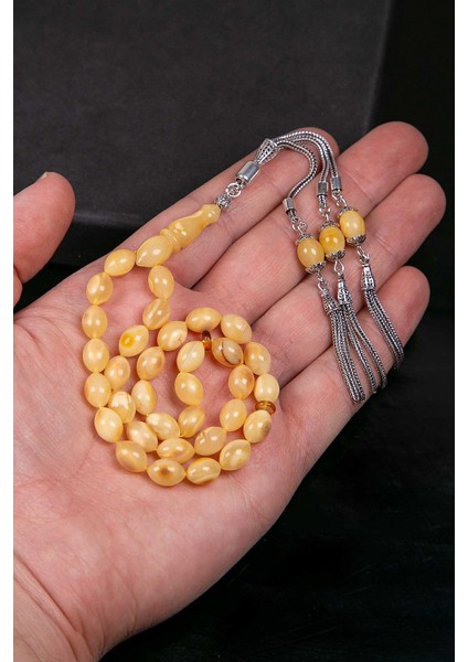 Gümüş Püsküllü Arpa Model Kaya Damla Kehribar Tesbih modelleri