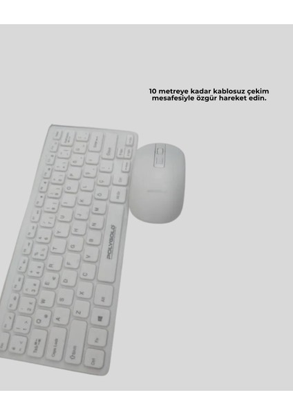 Q Klavye Beyaz Klavye ve Mouse Seti Kablosuz USB Girişli fiyatları