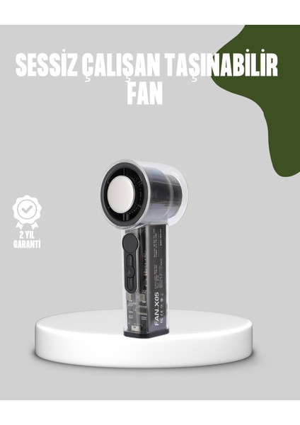 Dijital Ekranlı Şarjlı Mini Fan 100 Kademeli Hız Ayarı