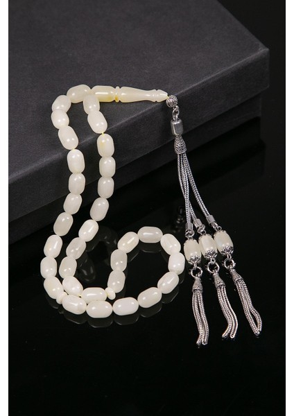 Limon Renk Usta Işi Kaya Damla Kehribar Tesbih