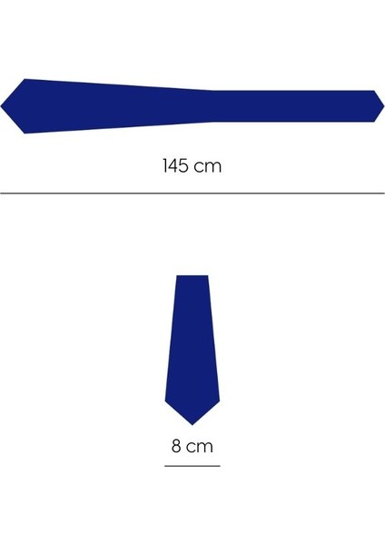 Lacivert Desenli 8 cm Genişliğinde Ipek Kravat