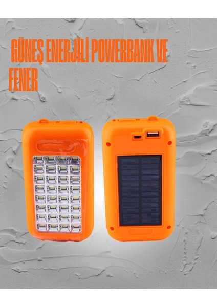Güneş Enerjili LED Powerbank Işıldak – 10000 Mah, Su Geçirmez, 32 Led, Taşınabilir Tasarım