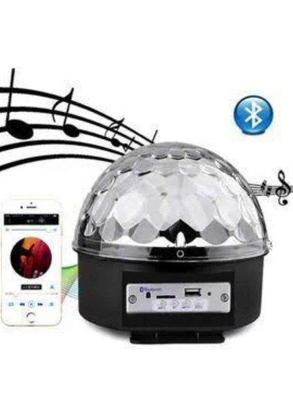 LED Işık Disko Topu Bluetooth Hoparlörlü USB Müzik Çalar Kumandalı indirimleri