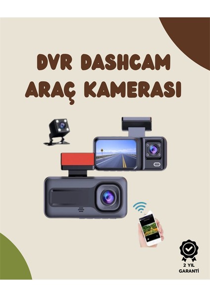 Sürüş ve Park Halinde Kesintisiz Güvenlik Için 3 Kameralı Profesyonel Dashcam