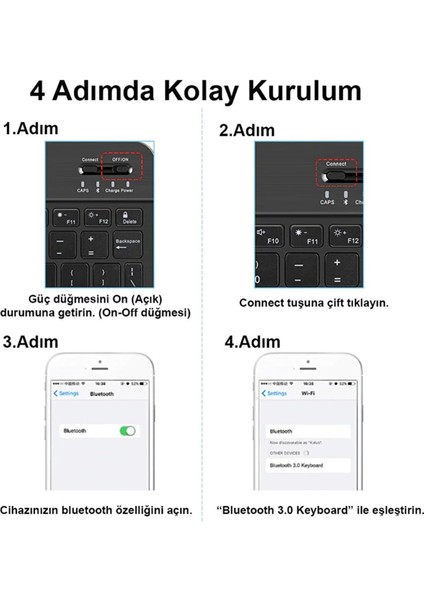 Apple iPad A16 11. Nesil (2025) ile Uyumlu Türkçe Bluetooth Klavye+Mouse+Tablet Standı Beyaz AL5166 modelleri