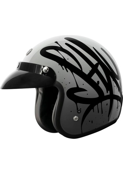 T-50 Del Mar Wild One Açık Motosiklet Kaskı Gri Siyah fiyatları