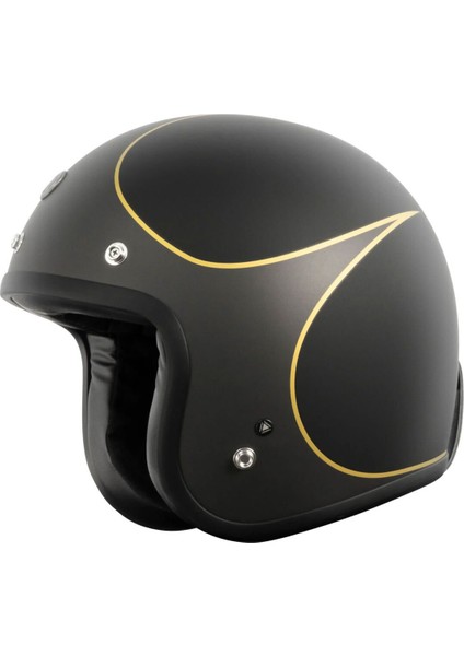 T-50 Del Mar Hardy Açık Motosiklet Kaskı Mat Siyah Gri