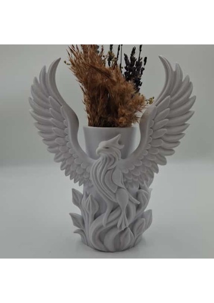 Anka Kuşu 3D Beyaz Vazo fiyatları