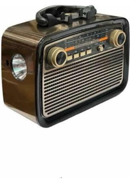 Nostalji Radyo Bluetooth Hoparlör Usb-Sd Kart Giriş LED Fener Işıklı Bataryalı Pilli