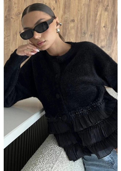 Peloş Angora Önü Düğmeli Hırka fiyatları