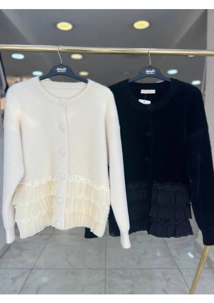 Peloş Angora Önü Düğmeli Hırka fırsatları