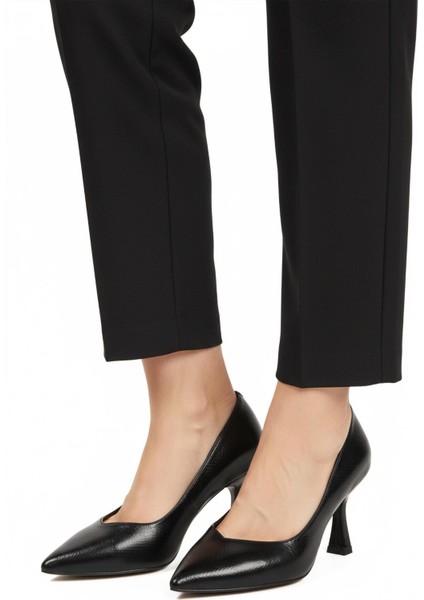 357190 Z Siyah Yılan Kadın Topuklu Ayakkabı modelleri