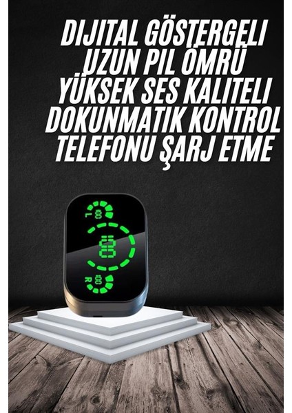Yeni Nesil Bluetooth Kulaklık Çağrı Cevaplayabilen Dijital Göstergeli Powerbankli