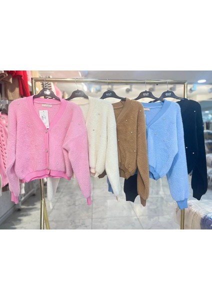 Angora Taş Detaylı Kısa Hırka modelleri