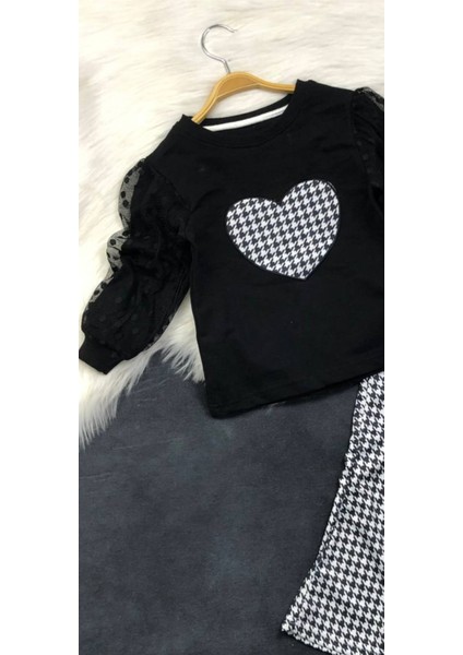 Kız Çocuk Kalp Aplike Ikili Takım - %100 Pamuklu modelleri