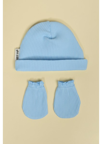 Yeni Doğan Şapka & Eldiven Seti – %100 Pamuklu Penye Extra Yumuşak Hafif Terletmez, 0-6 Ay Unisex